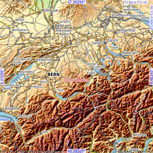 Topographic map of Schüpfheim