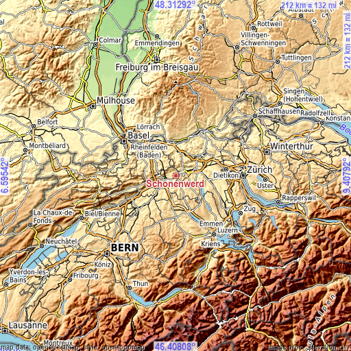 Topographic map of Schönenwerd