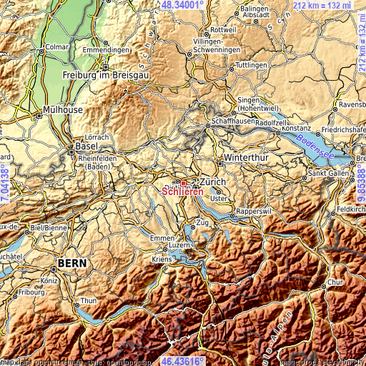 Topographic map of Schlieren