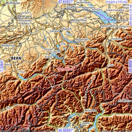 Topographic map of Schattdorf