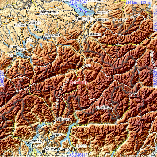 Topographic map of Scharans