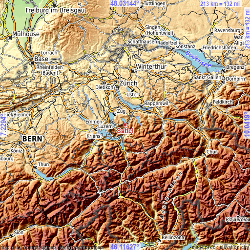 Topographic map of Sattel