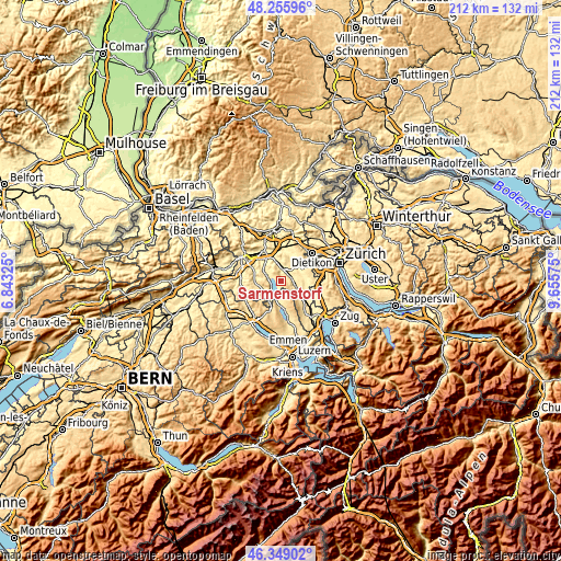 Topographic map of Sarmenstorf