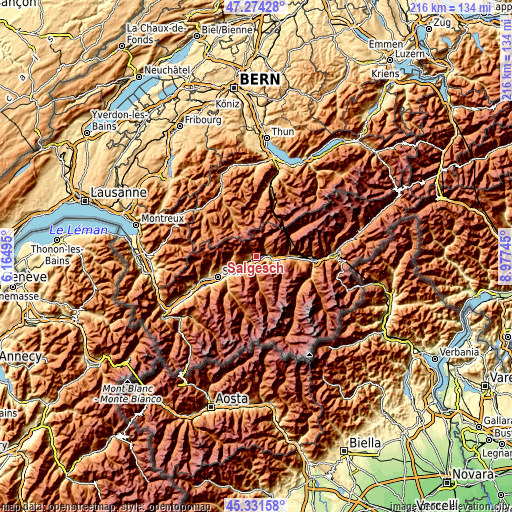 Topographic map of Salgesch