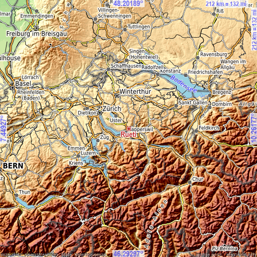 Topographic map of Rüti