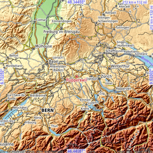 Topographic map of Rupperswil