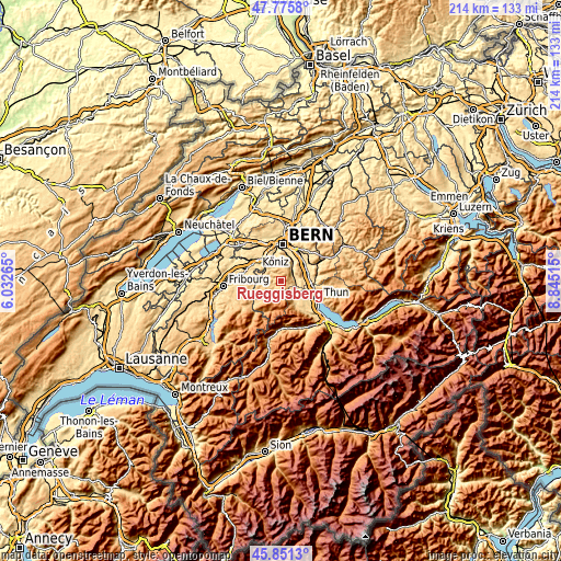 Topographic map of Rüeggisberg