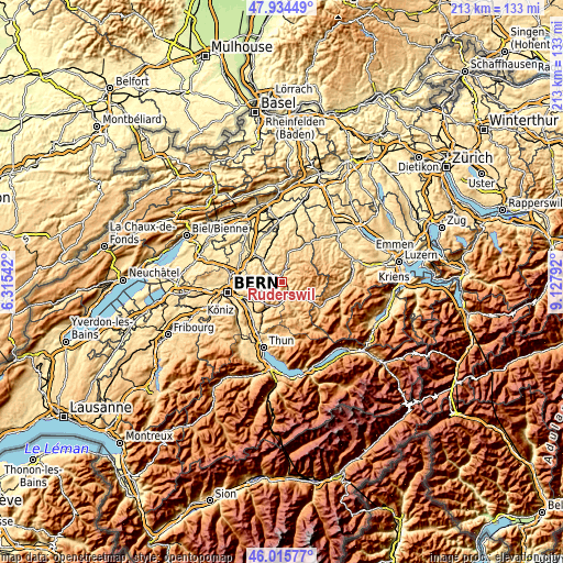 Topographic map of Rüderswil