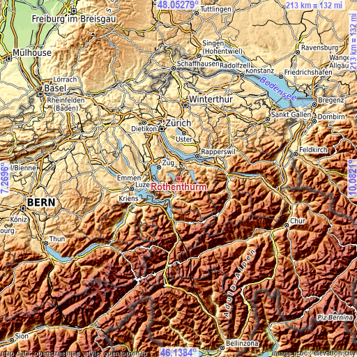 Topographic map of Rothenthurm