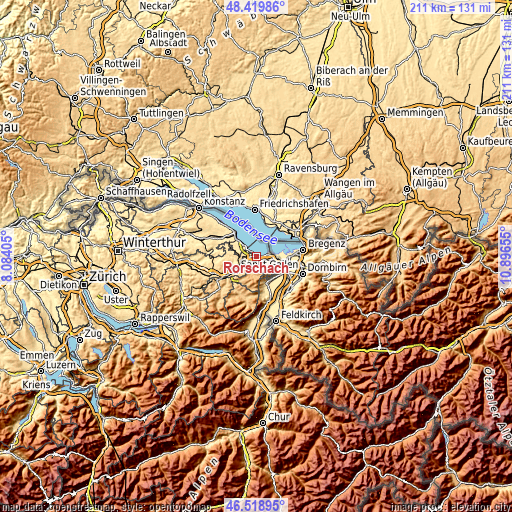 Topographic map of Rorschach