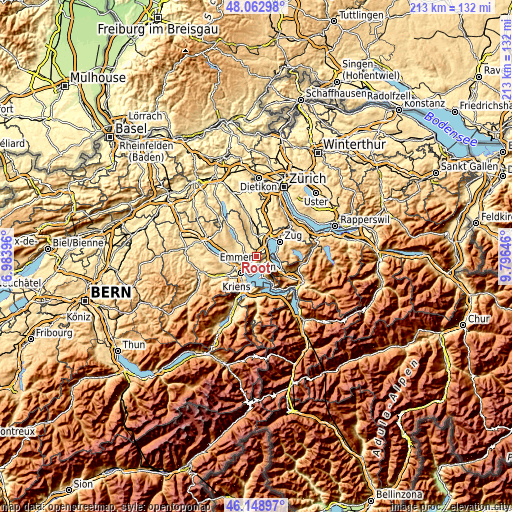 Topographic map of Root