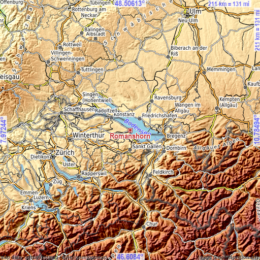 Topographic map of Romanshorn