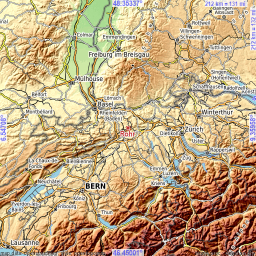 Topographic map of Rohr