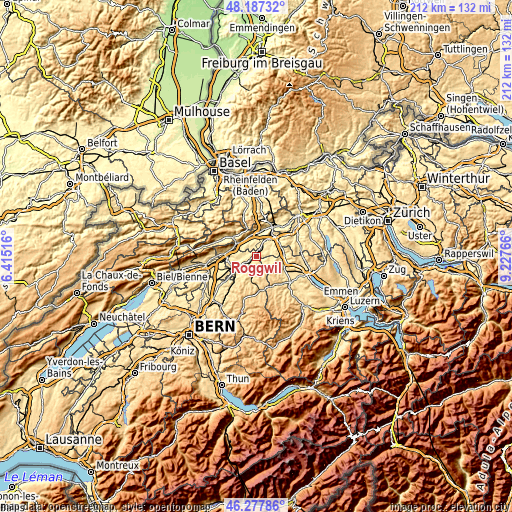 Topographic map of Roggwil