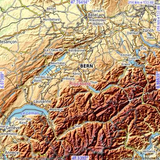 Topographic map of Riggisberg