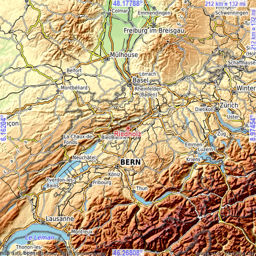 Topographic map of Riedholz