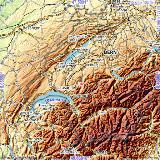 Topographic map of Riaz