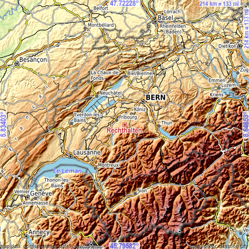 Topographic map of Rechthalten