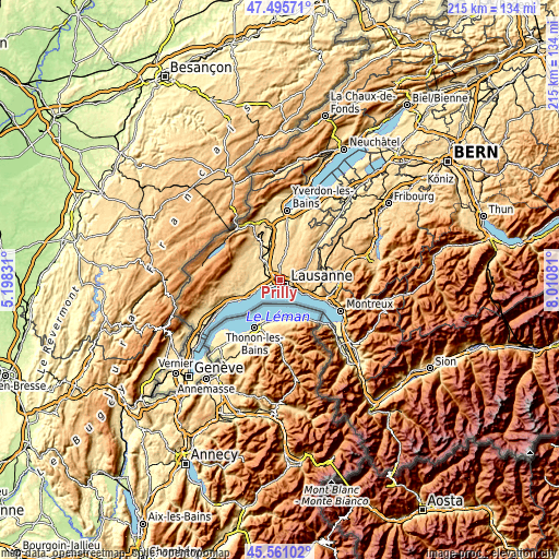 Topographic map of Prilly