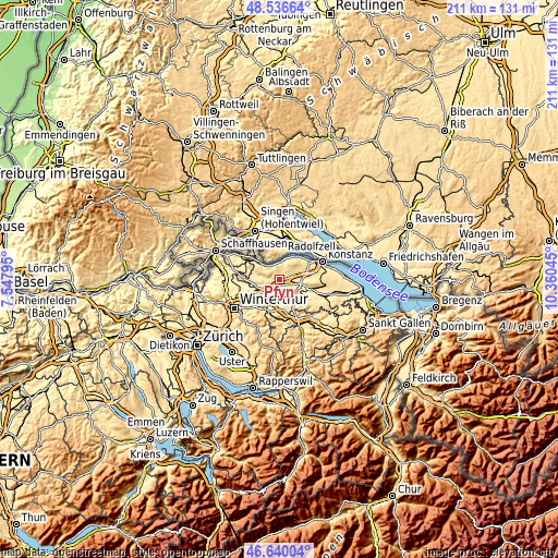 Topographic map of Pfyn