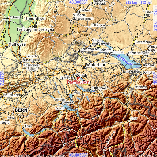 Topographic map of Pfaffhausen