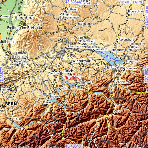 Topographic map of Pfäffikon