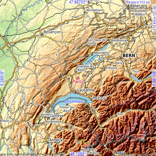 Topographic map of Pailly