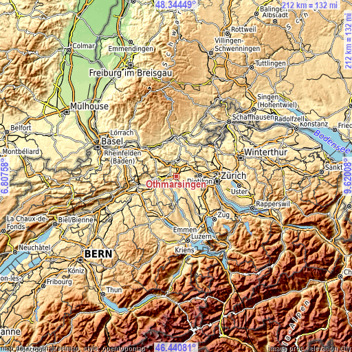 Topographic map of Othmarsingen