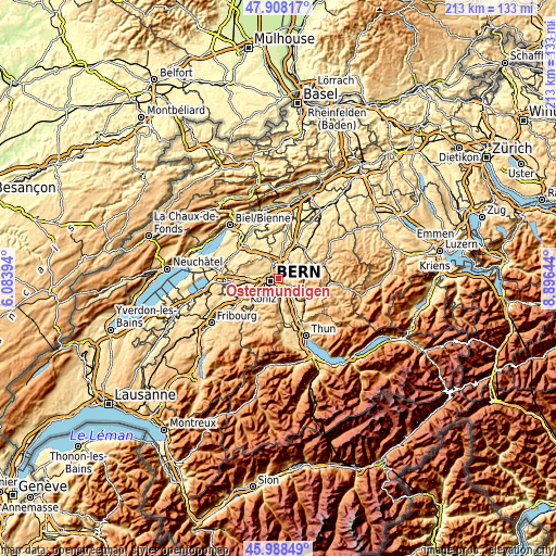 Topographic map of Ostermundigen