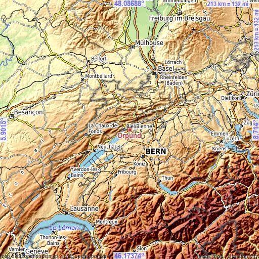 Topographic map of Orpund