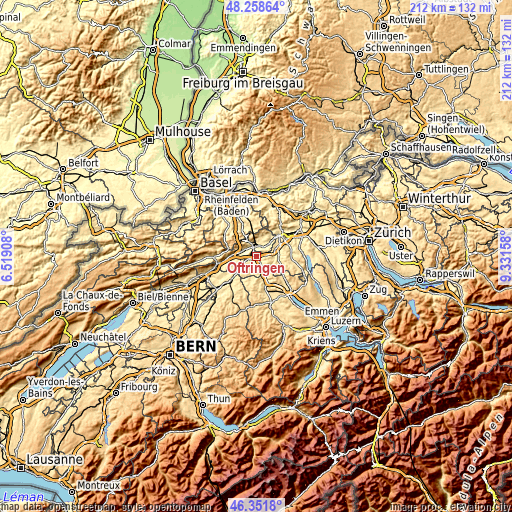Topographic map of Oftringen
