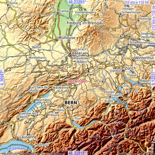 Topographic map of Oensingen