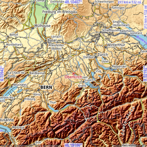 Topographic map of Oberkirch