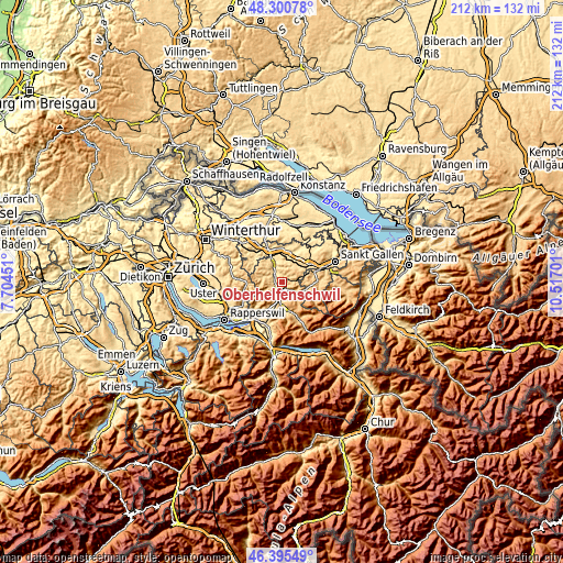 Topographic map of Oberhelfenschwil