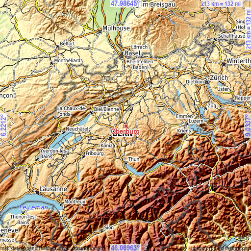 Topographic map of Oberburg