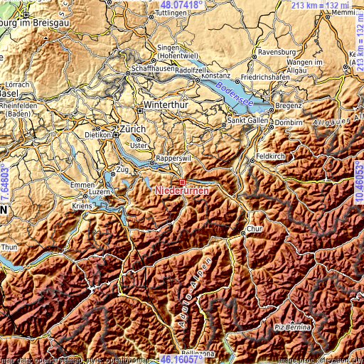 Topographic map of Niederurnen