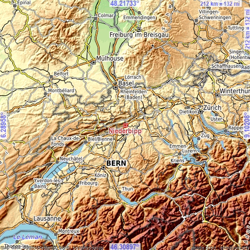 Topographic map of Niederbipp