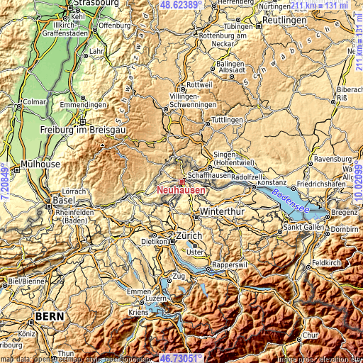 Topographic map of Neuhausen