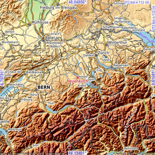 Topographic map of Neuenkirch