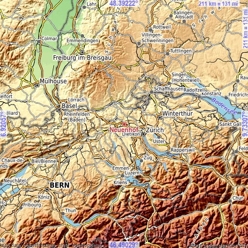 Topographic map of Neuenhof