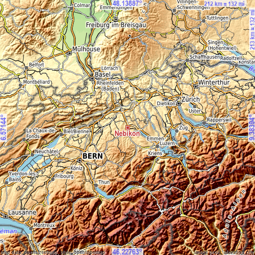 Topographic map of Nebikon