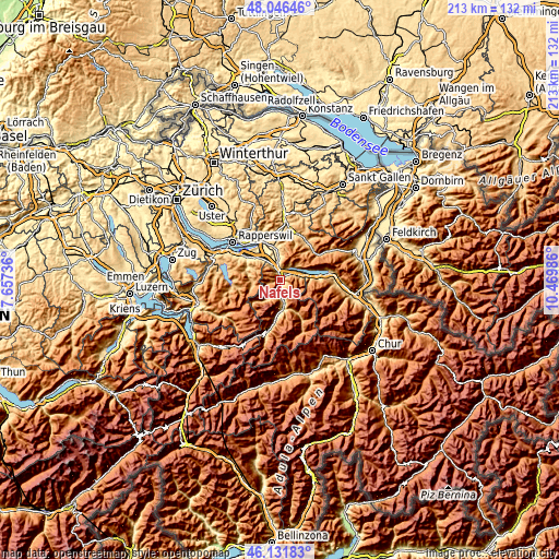 Topographic map of Näfels