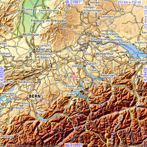 Topographic map of Muri