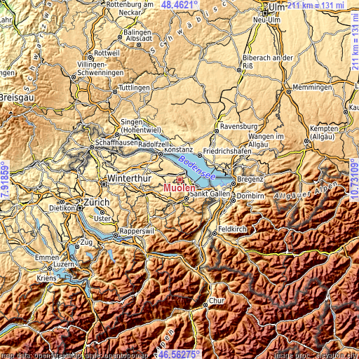 Topographic map of Muolen