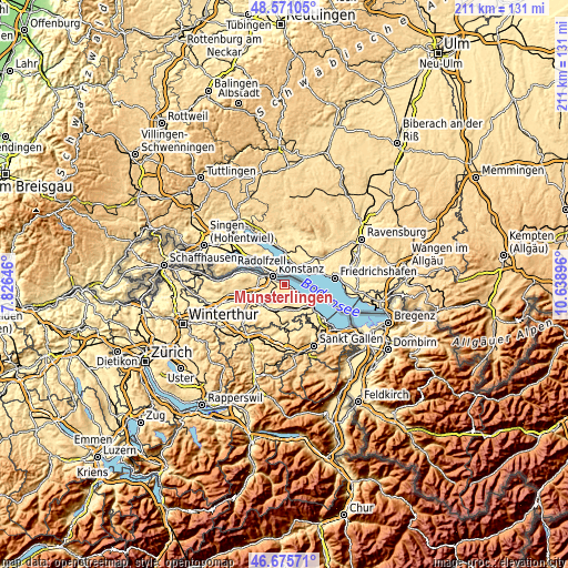 Topographic map of Münsterlingen