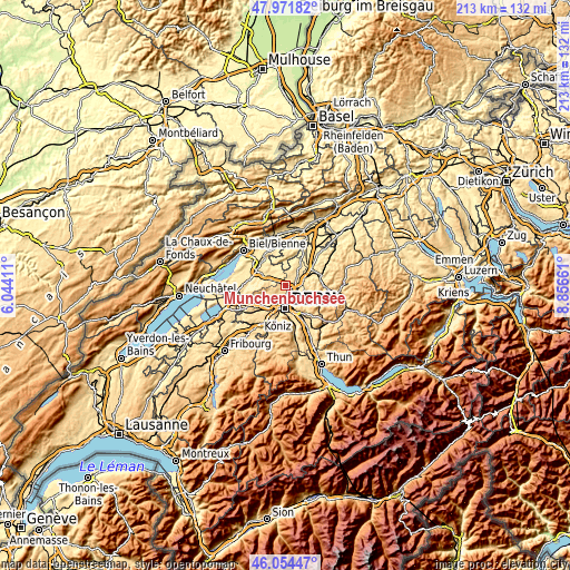 Topographic map of Münchenbuchsee