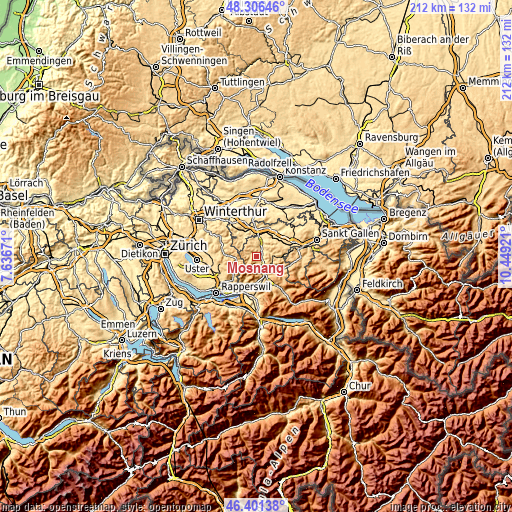 Topographic map of Mosnang