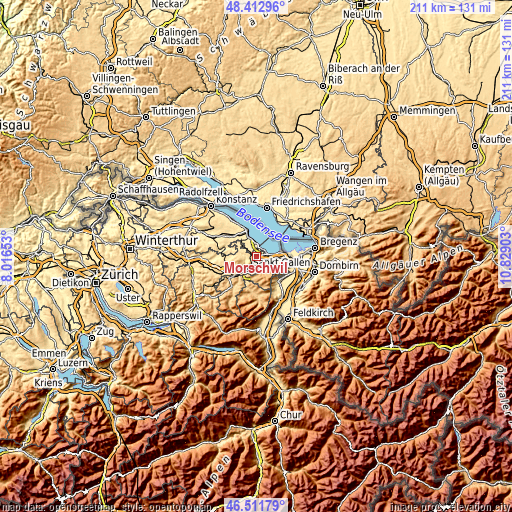 Topographic map of Mörschwil