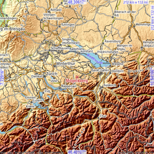 Topographic map of Mogelsberg