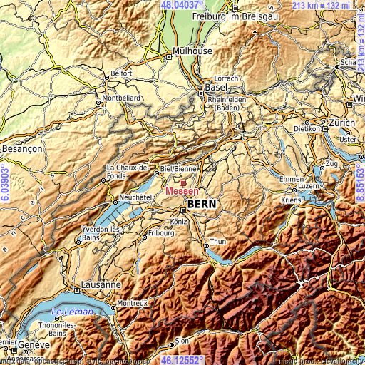 Topographic map of Messen